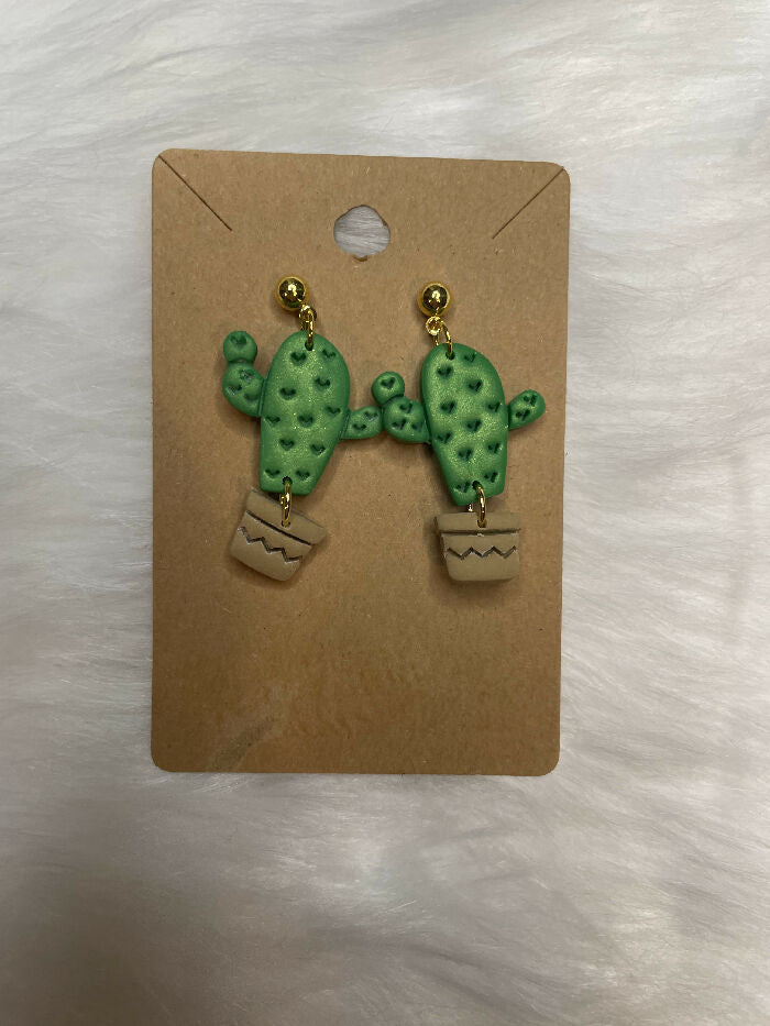 Cactus Polymer Clay Earrings