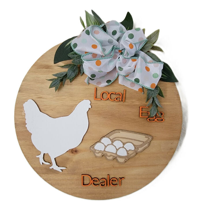 Orange Colored Local Egg Dealer Door Hanger