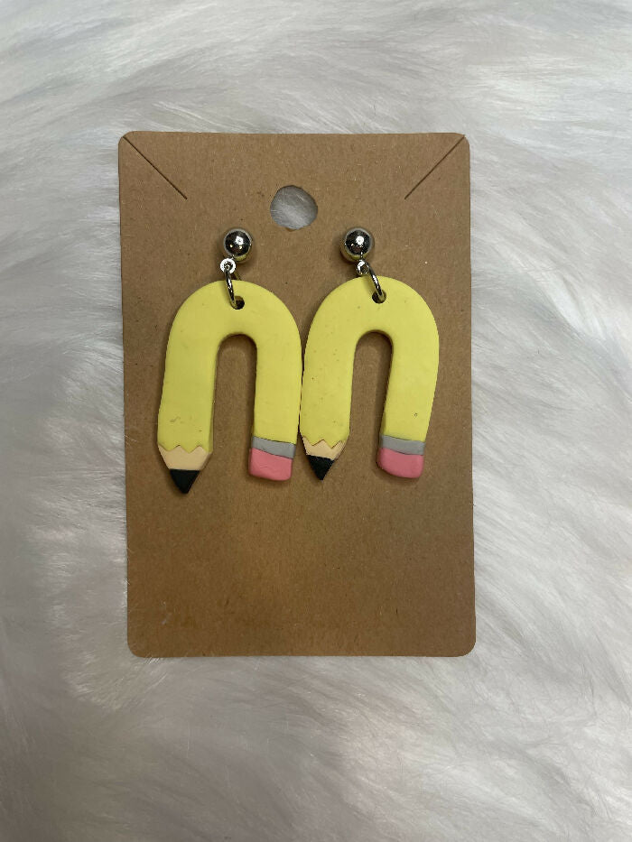 Pencil Polymer Clay Earrings