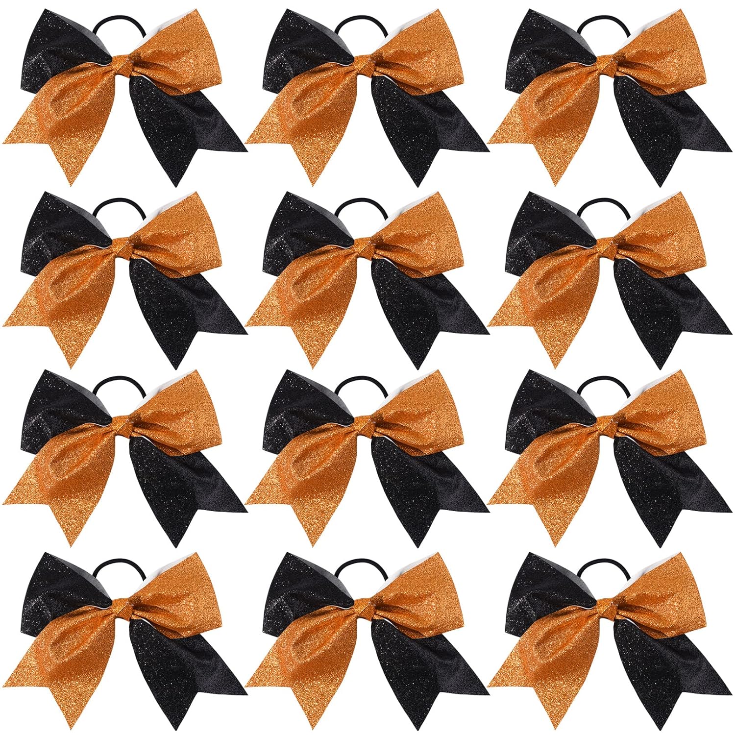 Glitter Orange & Black Bows