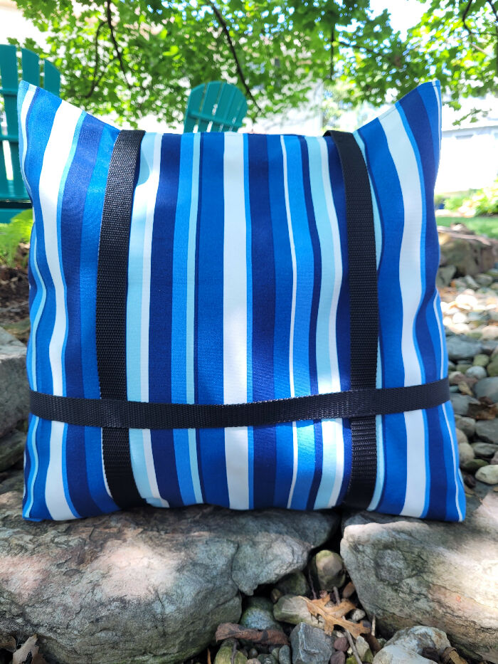 Blue Striped Beach Bag