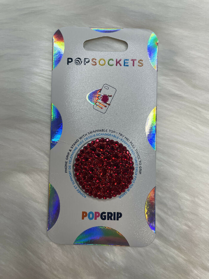 Rhinestone Phone Grip, Red