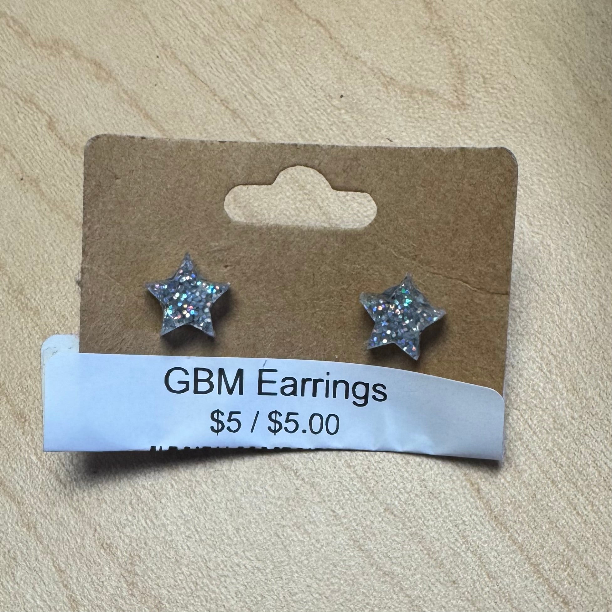 Glitter star stud earrings