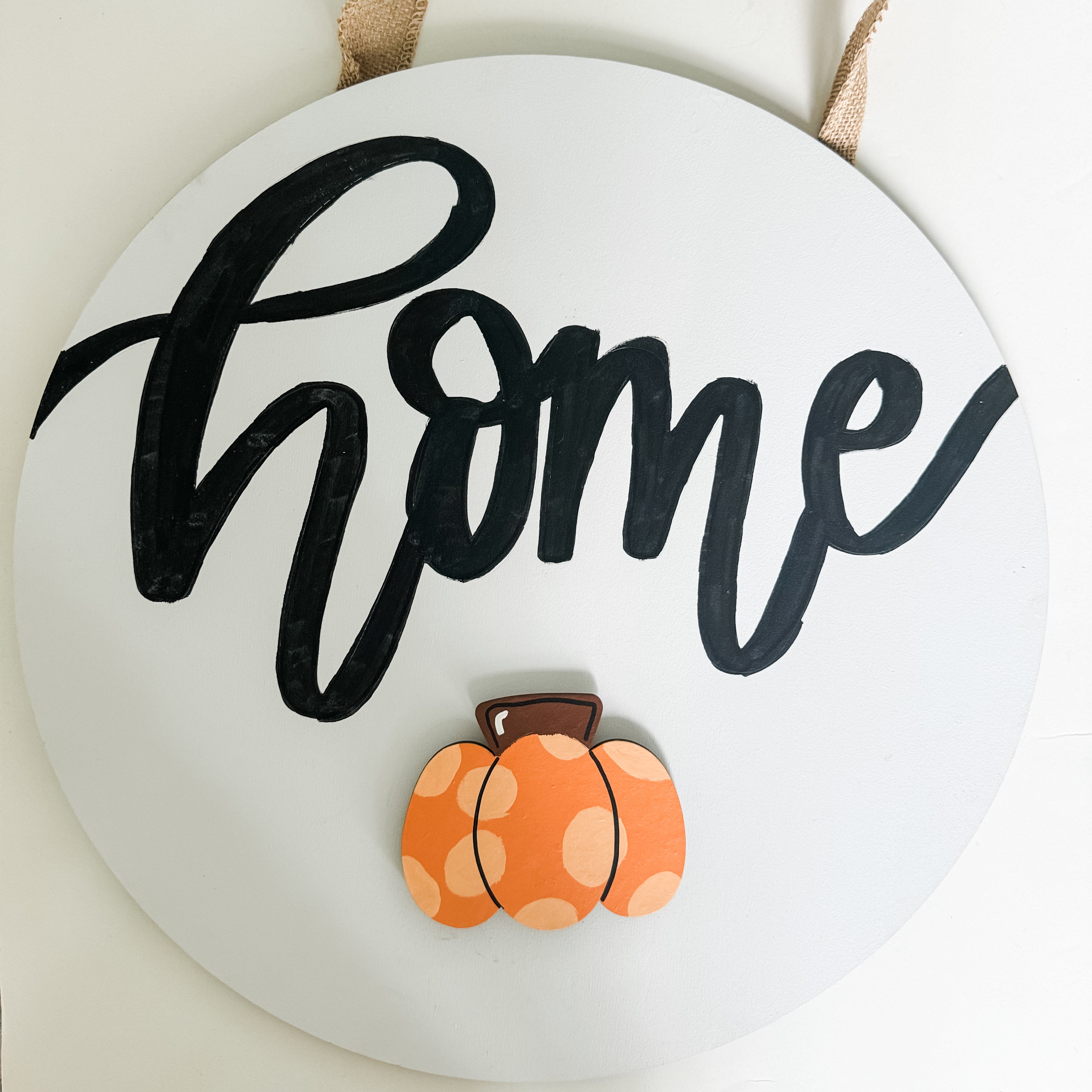 Hand-Painted Polka Dot Pumpkin Interchangeable Piece