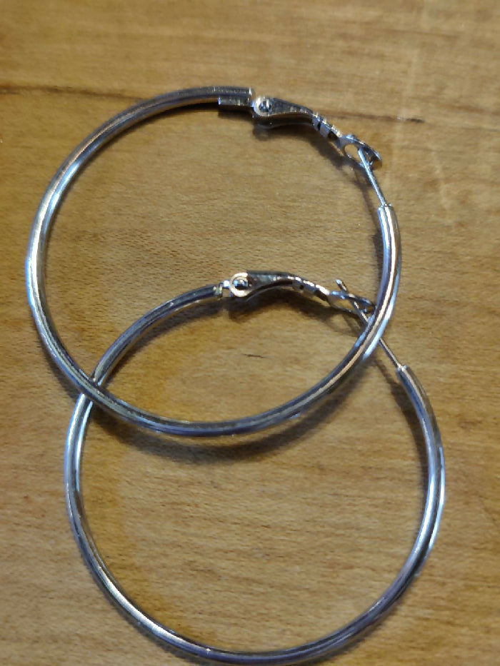 E #111 Hoop 1-1/2 inch Hoop Sterling Silver SS