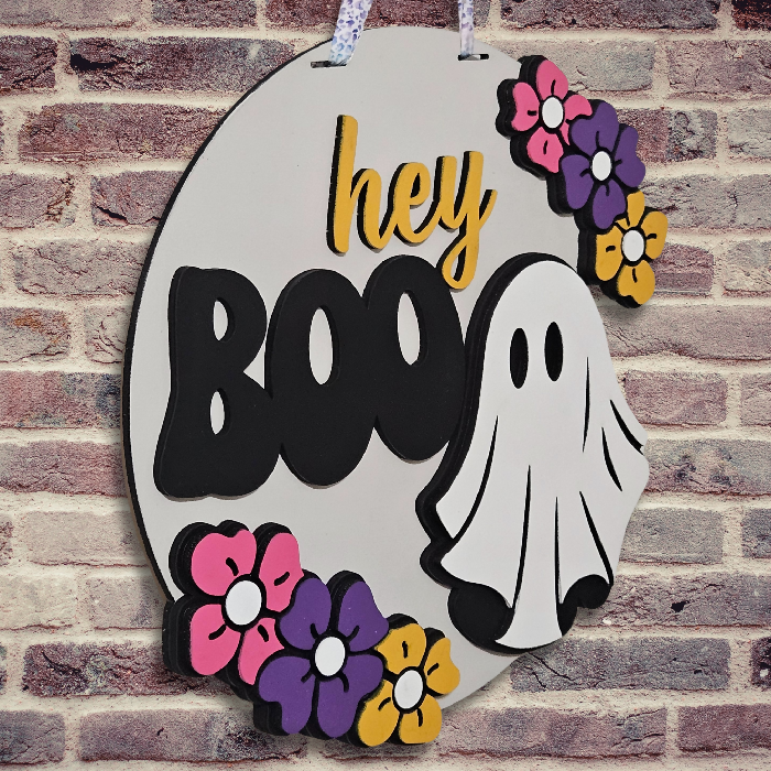 Hey Boo 15-Inch Door Hanger