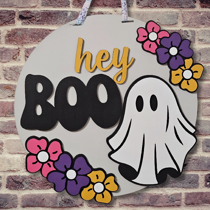 Hey Boo 15-Inch Door Hanger