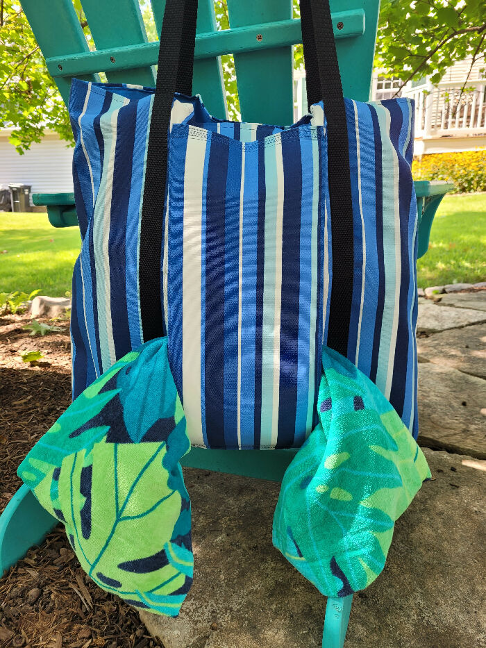 Blue Striped Beach Bag