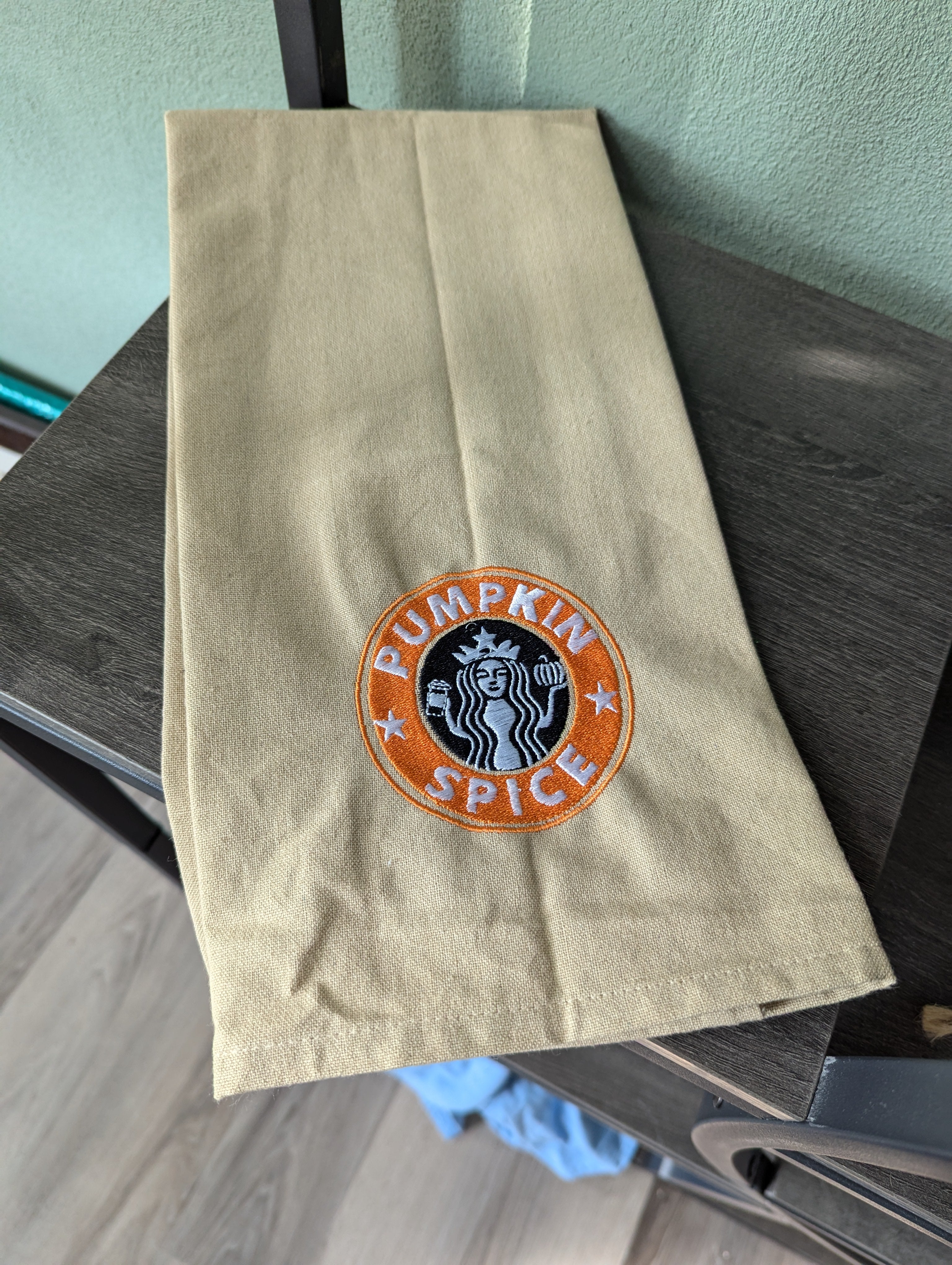 Pumpkin Spice Logo Tea Towel