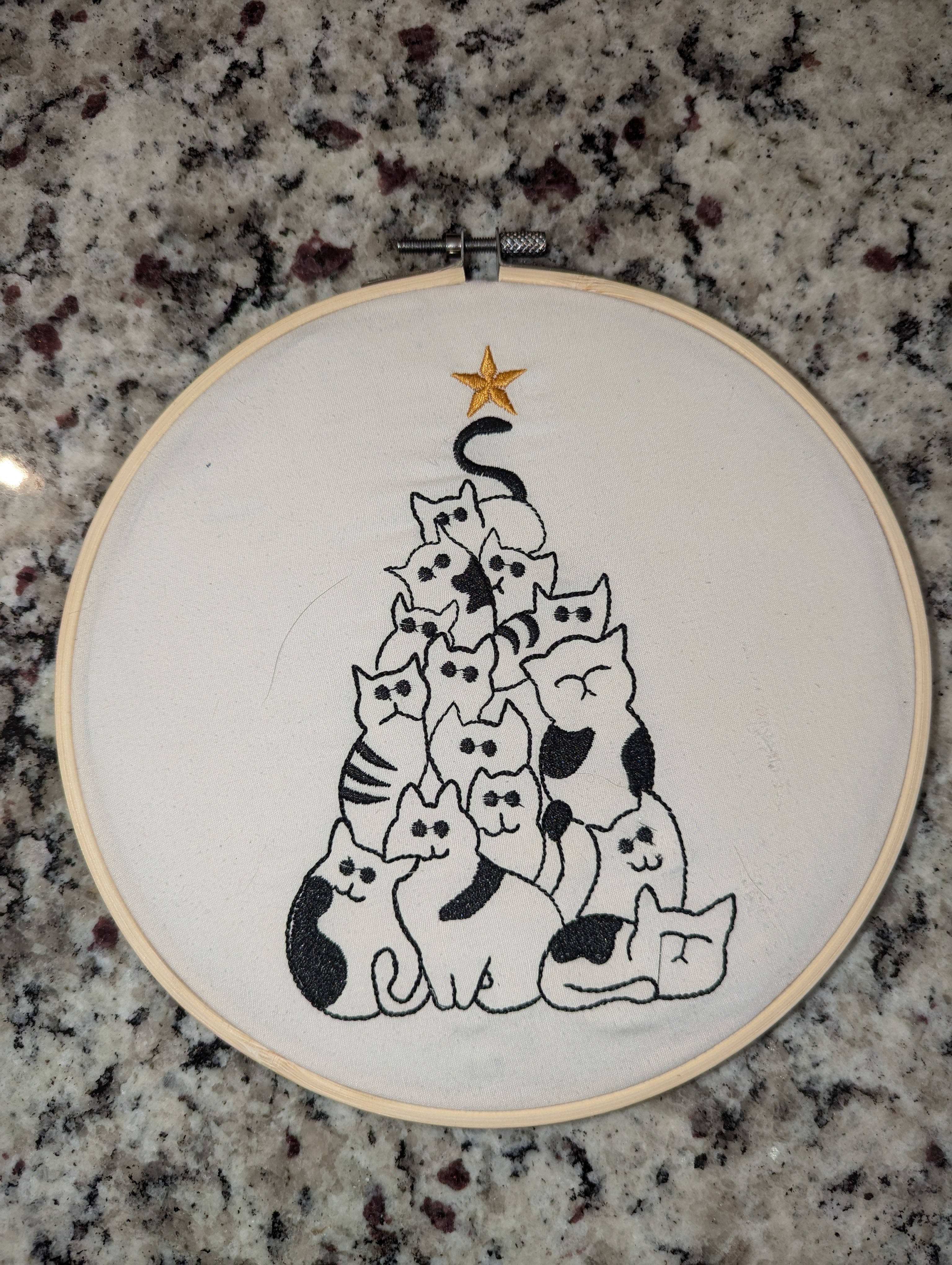 Cat Christmas Tree Wall Hanger