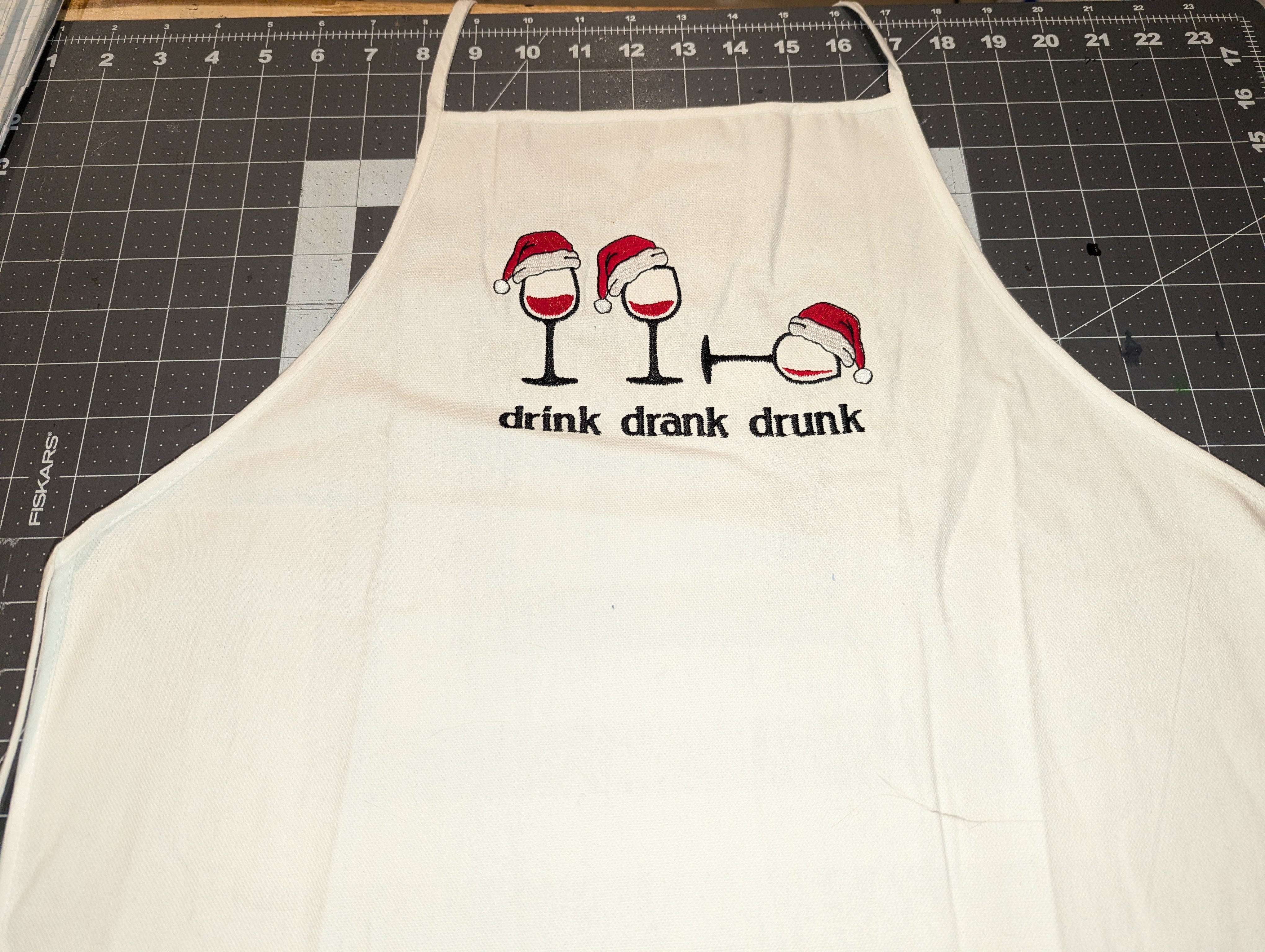 Drink Drank Drunk Christmas Apron