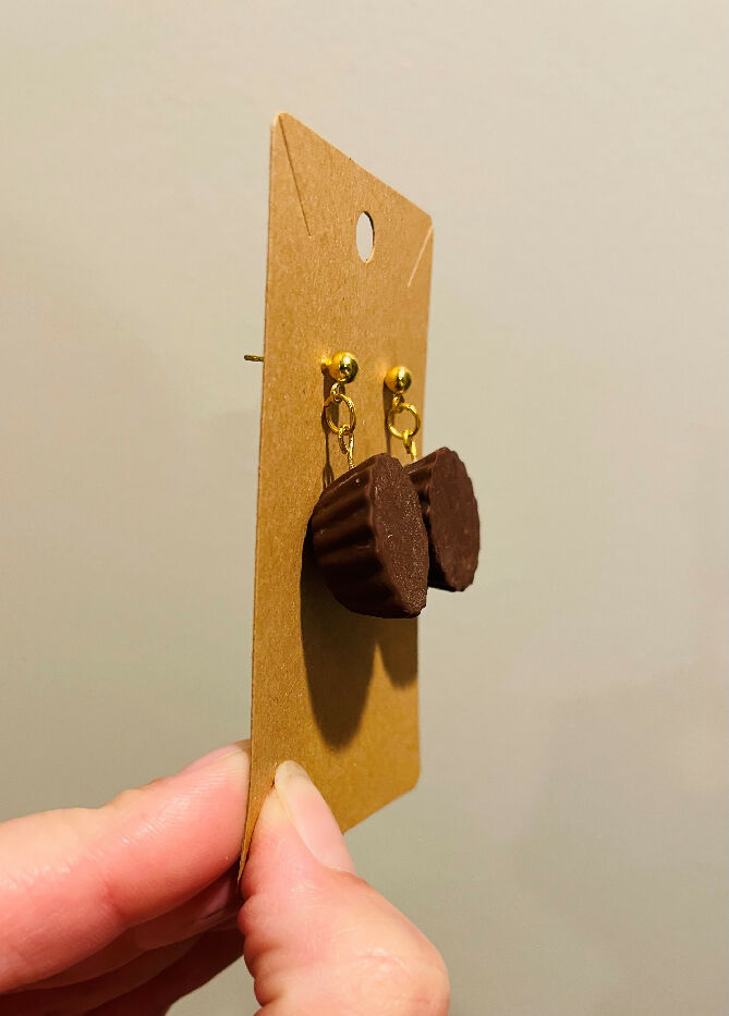 Peanut Butter Cup Polymer Clay Earrings