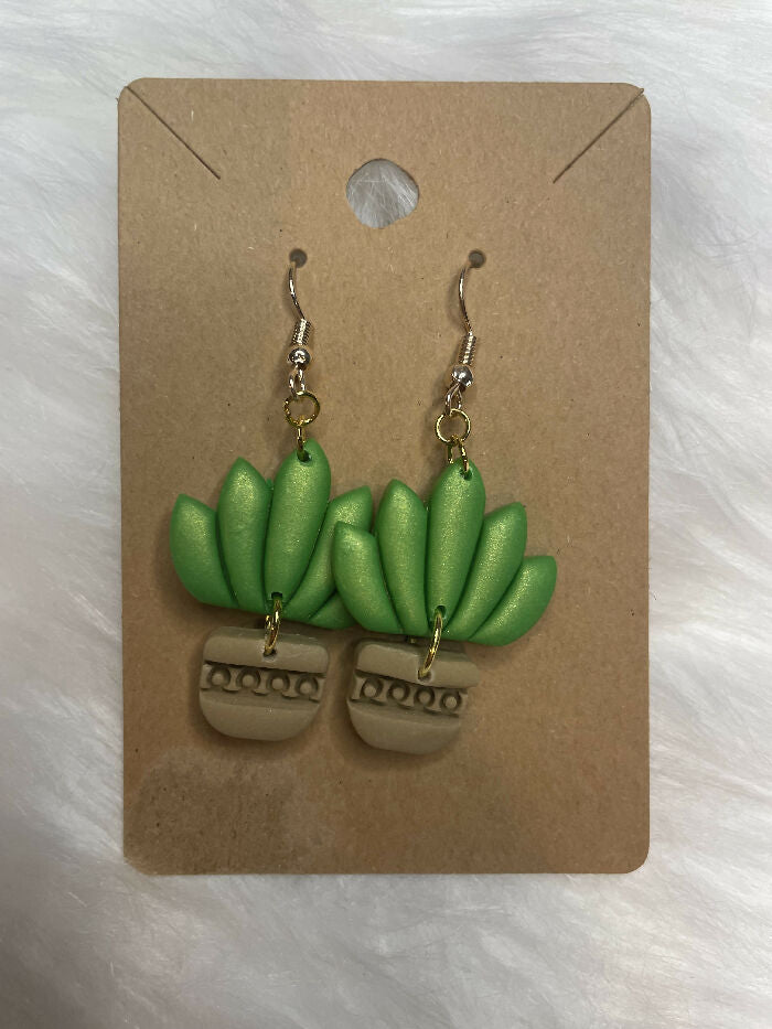 Succulent Polymer Clay Earrings