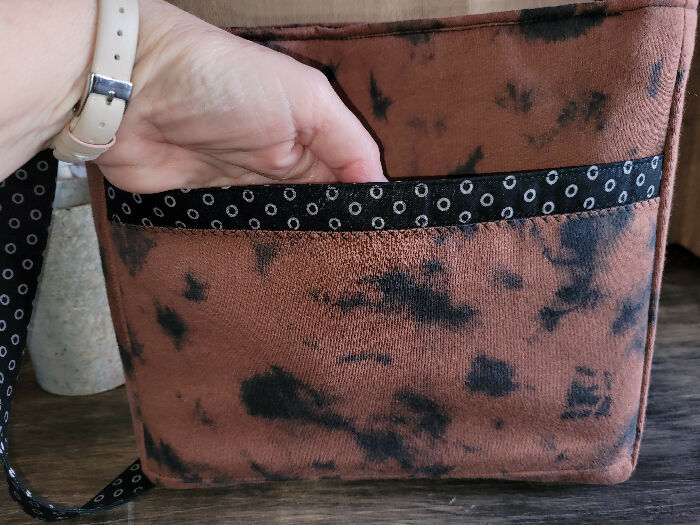 Brown and Black Dotted Purse