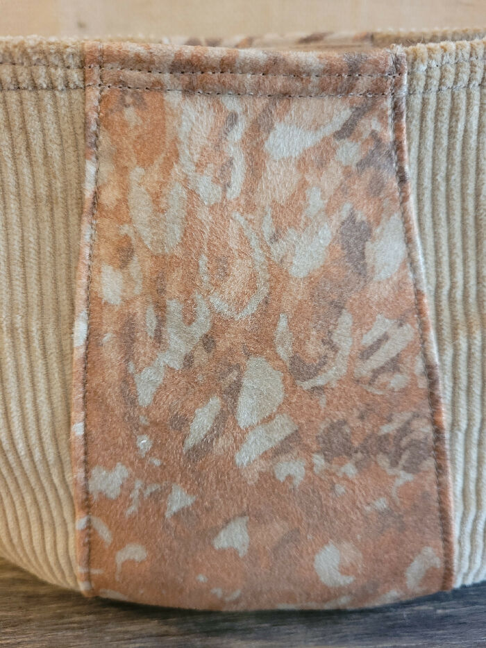 Tan Corduroy Half-Moon Boho Purse