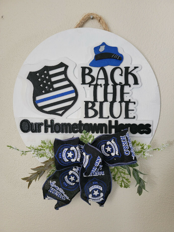 Back The Blue Door Hanger