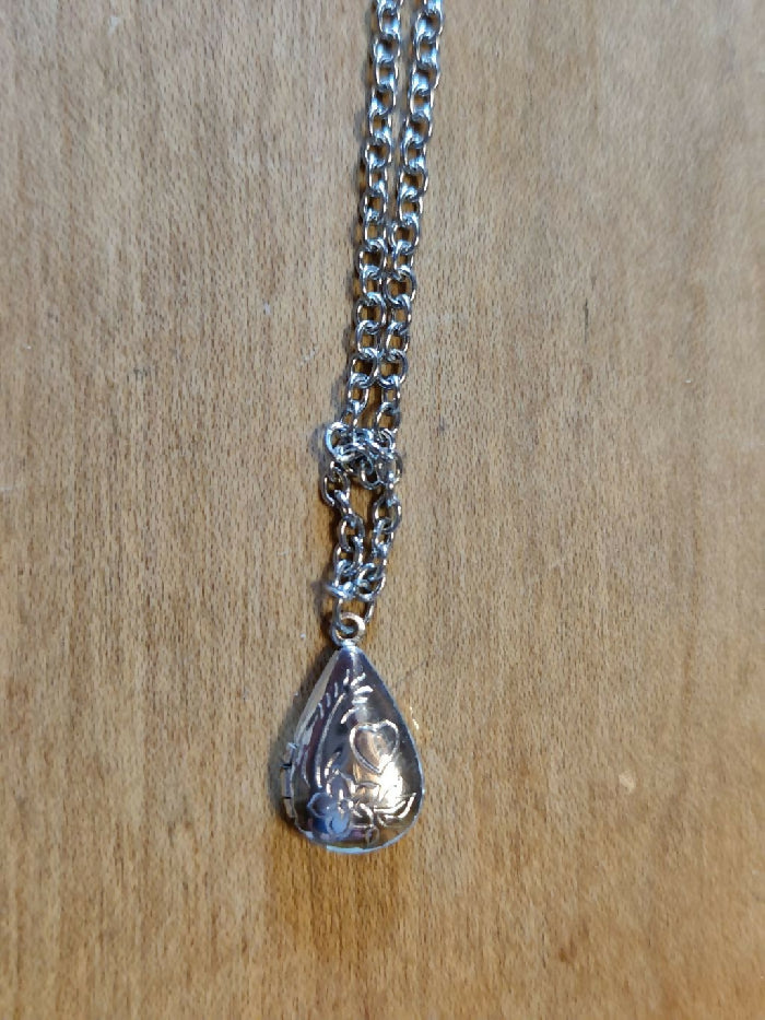 N #413 LOCKET OPENS. Stainless steel chain 19 inch