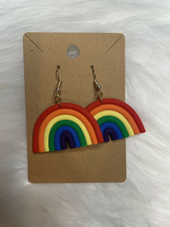 Rainbow Polymer Clay Earrings