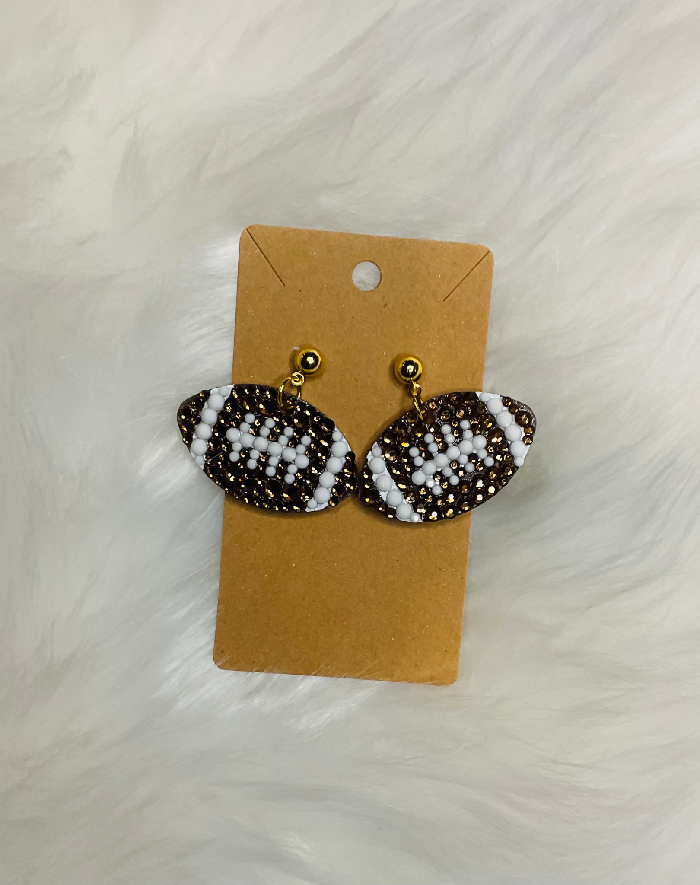 Football Rhinestone Earrings