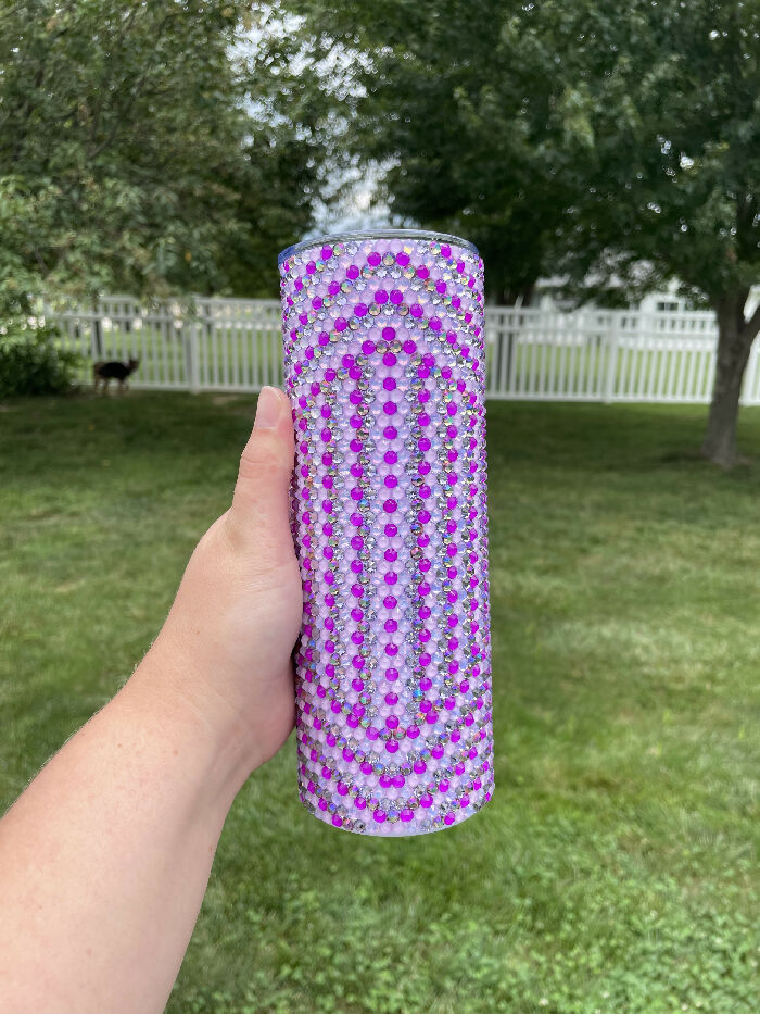 Purple Rhinestone Tumbler, 20oz