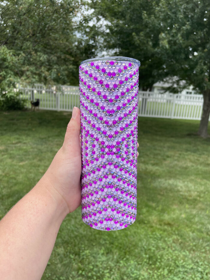 Purple Rhinestone Tumbler, 20oz