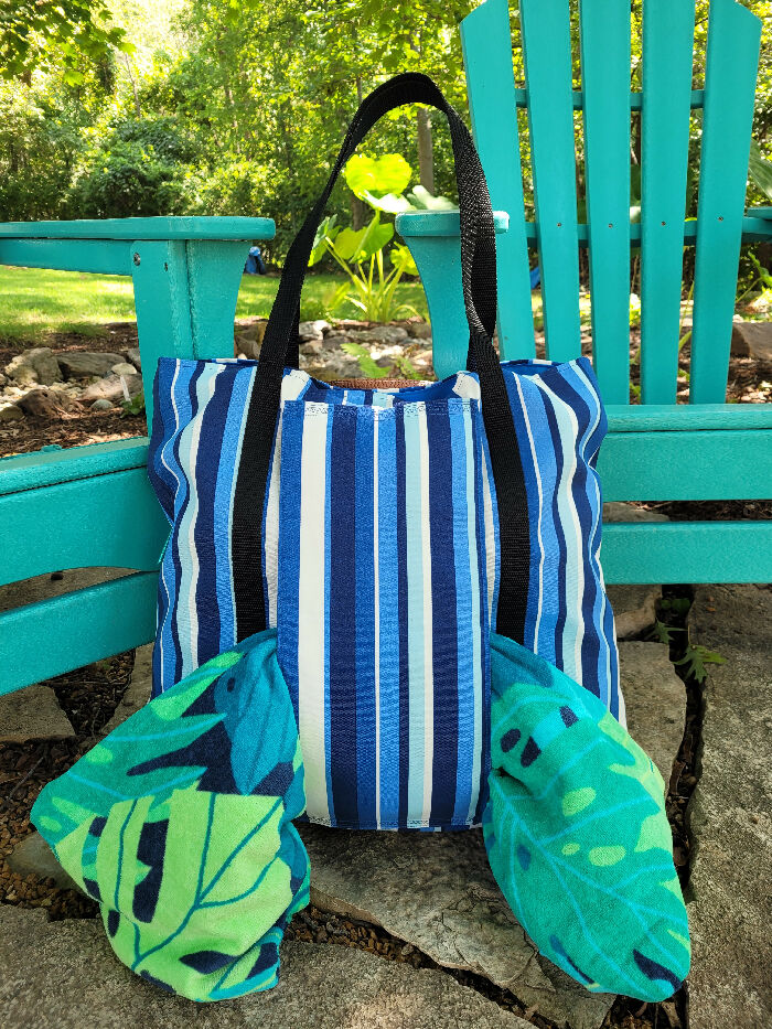 Blue Striped Beach Bag