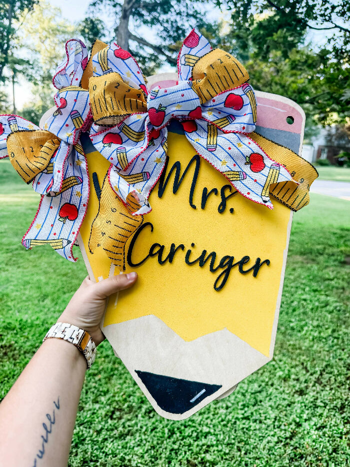 Personalized Pencil Door Hanger