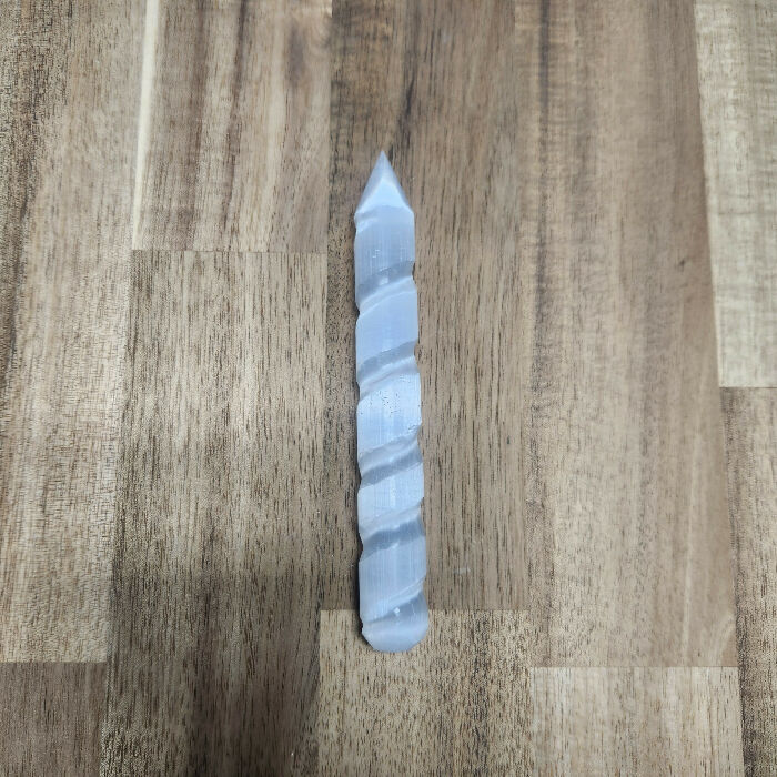 Selenite unicorn horn