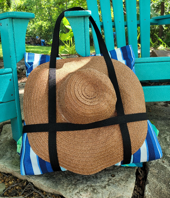 Blue Striped Beach Bag