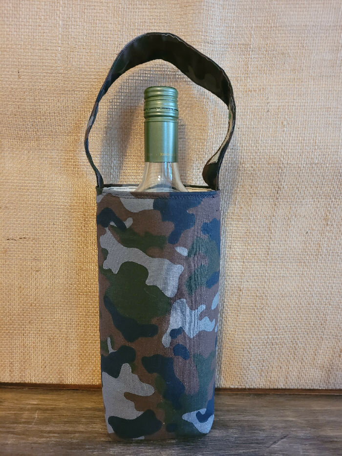 Camouflage Wine Bottle Tote