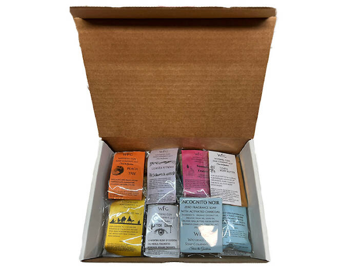 Soap Sampler box of 15 vegan soap varieties