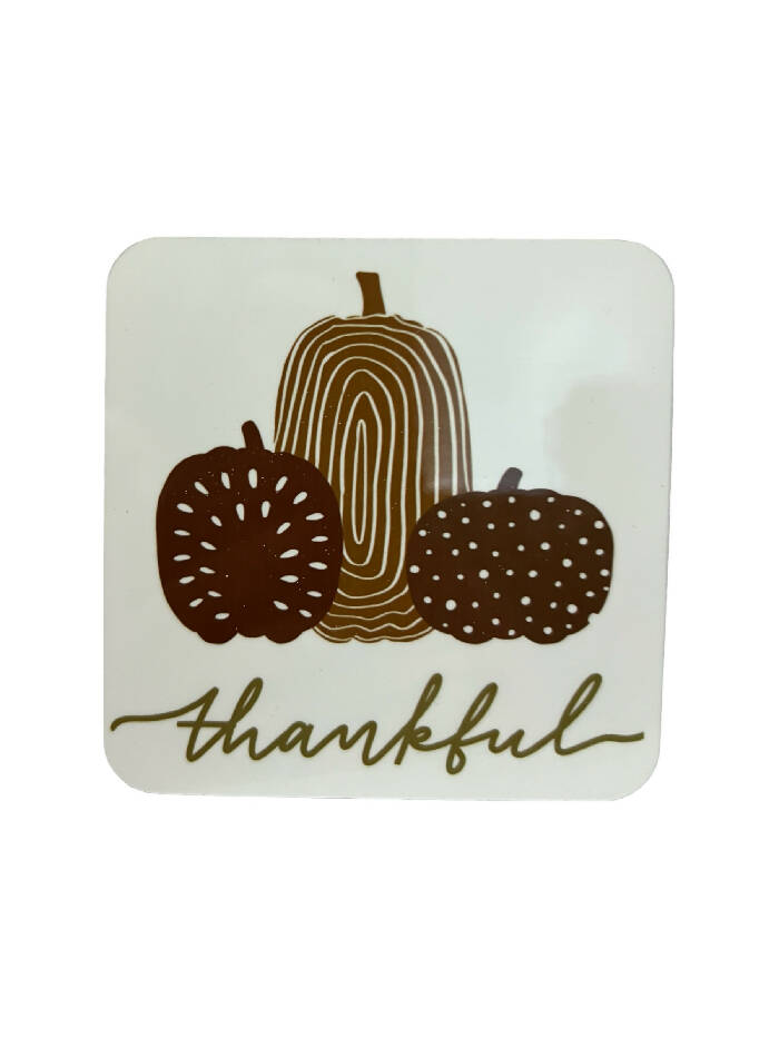 Thankful Pumpkins coaster