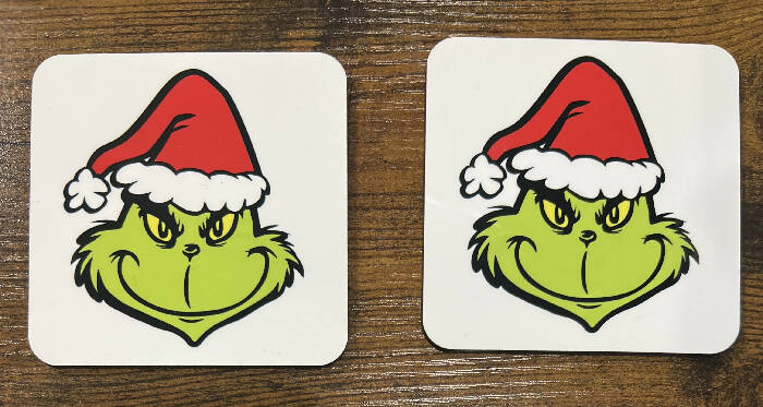 Grinch face coaster