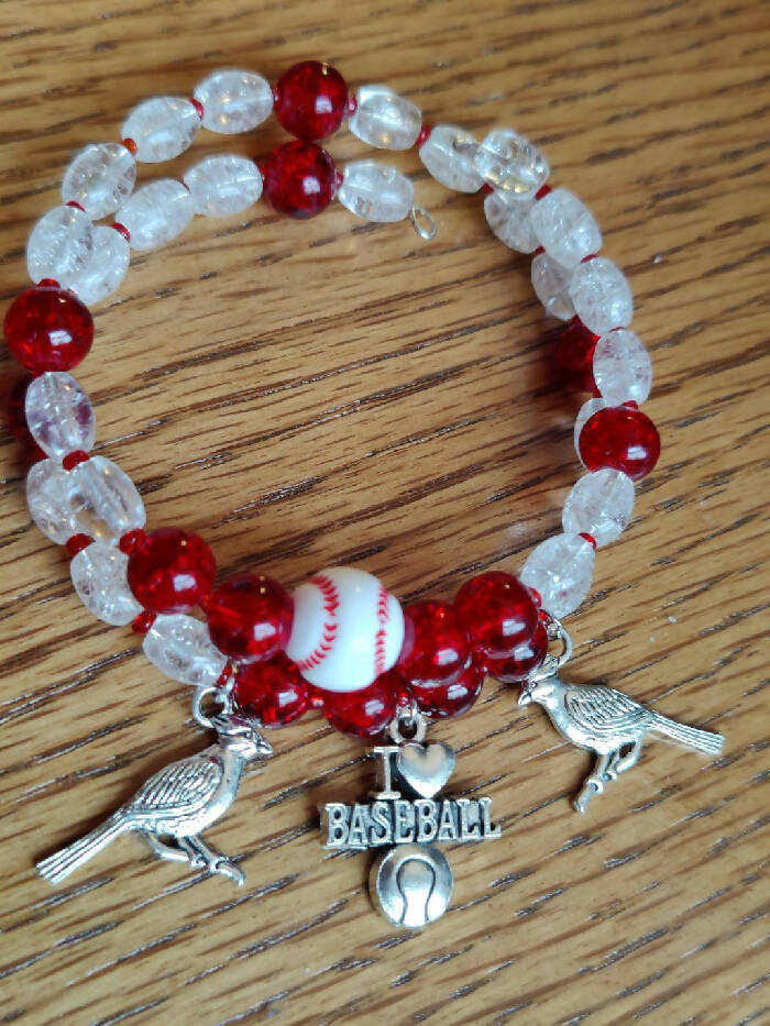 CABT #2040 Memory Wire Baseball & 3Charms