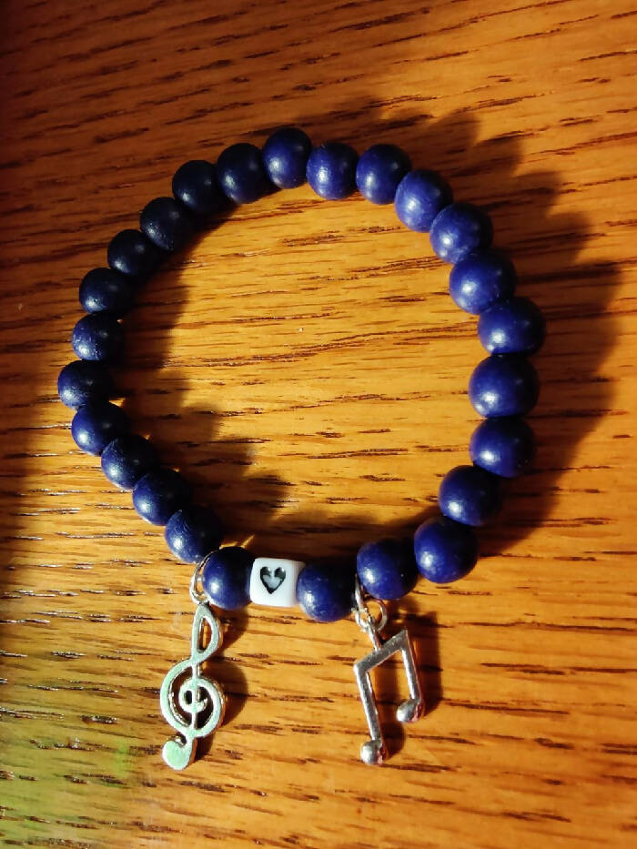 VPB #212 Music Stretch, Wooden Purple Beads