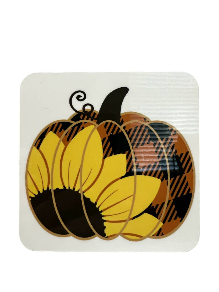 Pumpkin & sunflower coaster