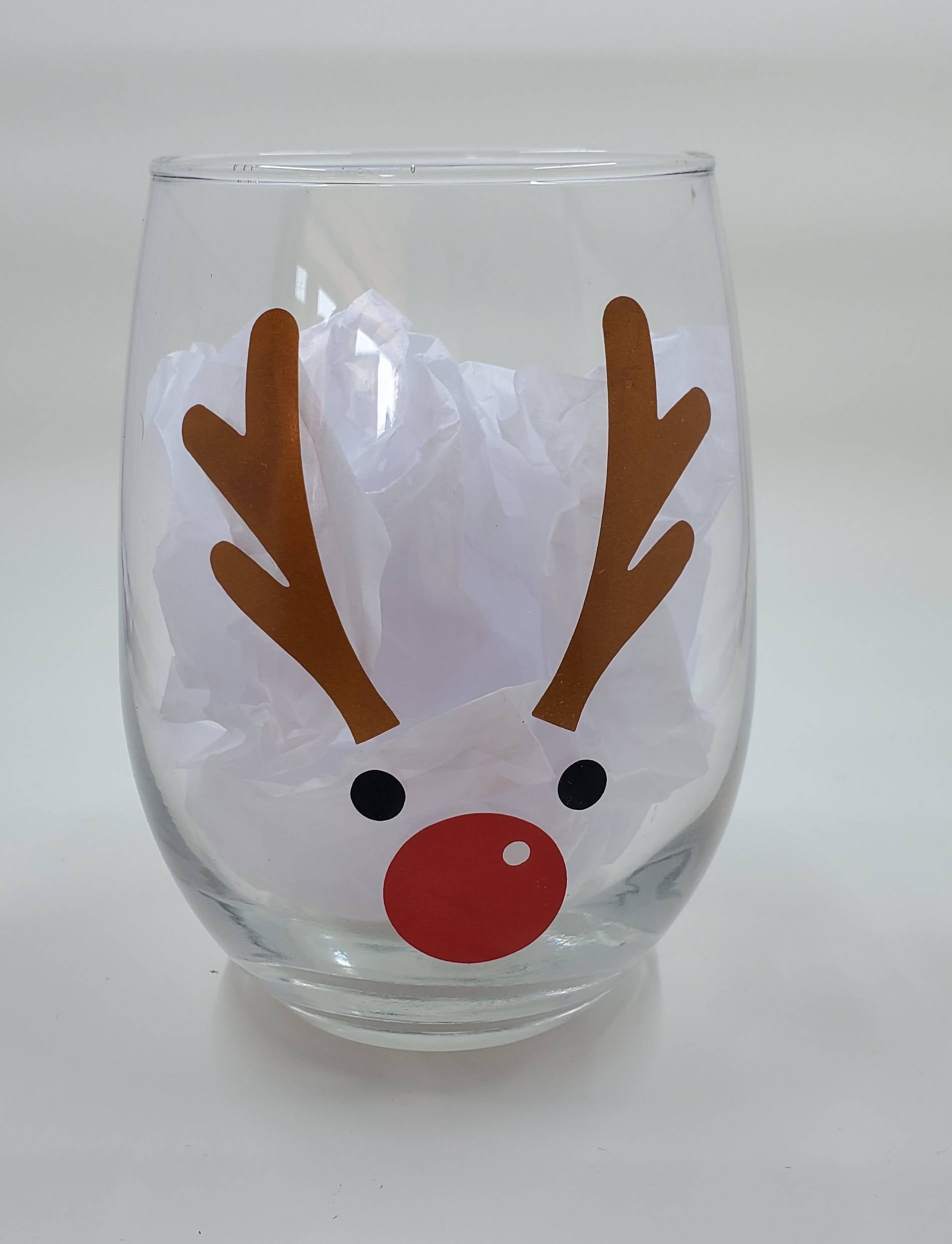 Reindeer Wine Glass