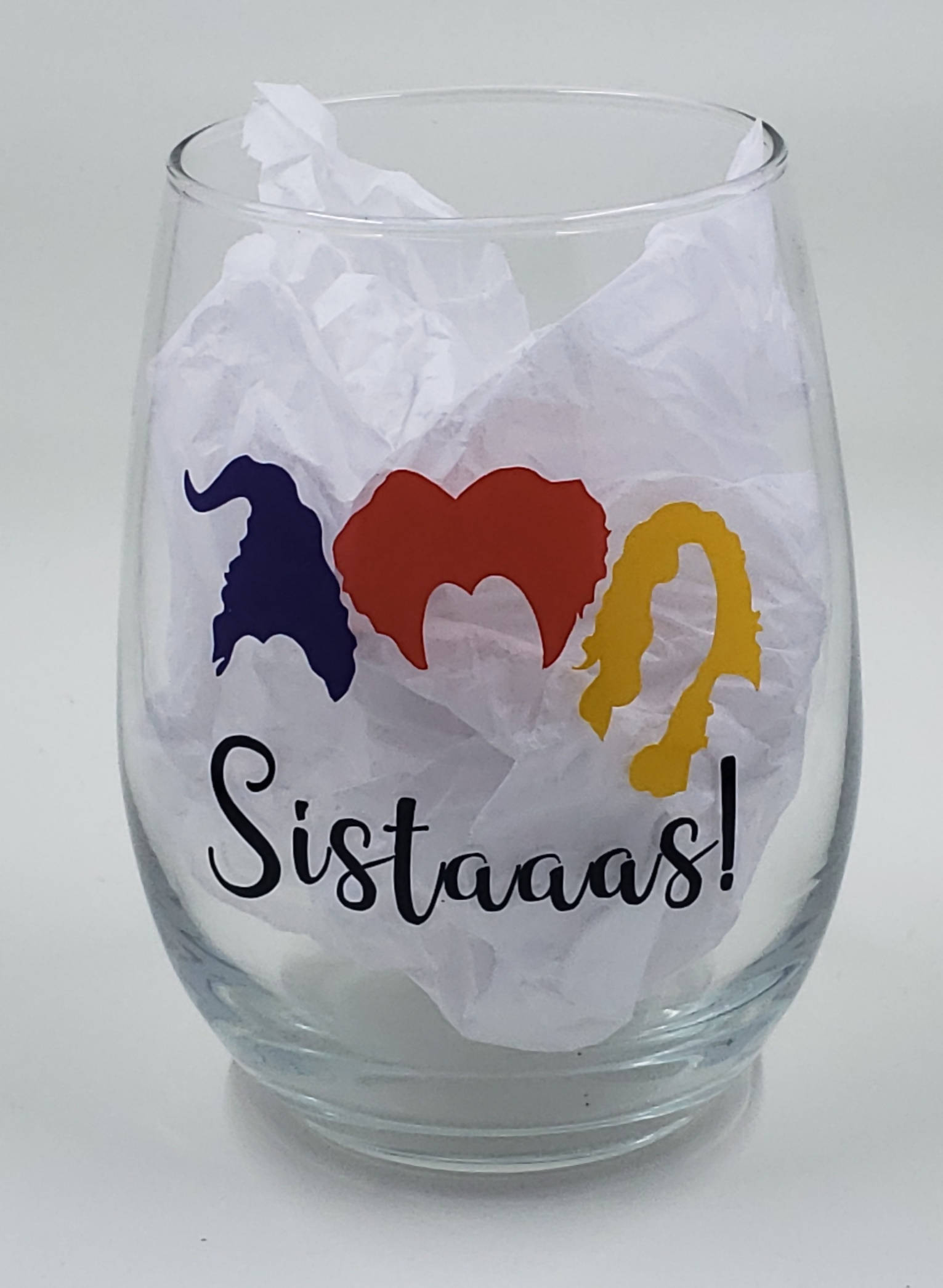 Sistaaas! Stemless Wine Glass