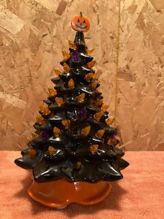 Halloween Ceramic Lighted Tree