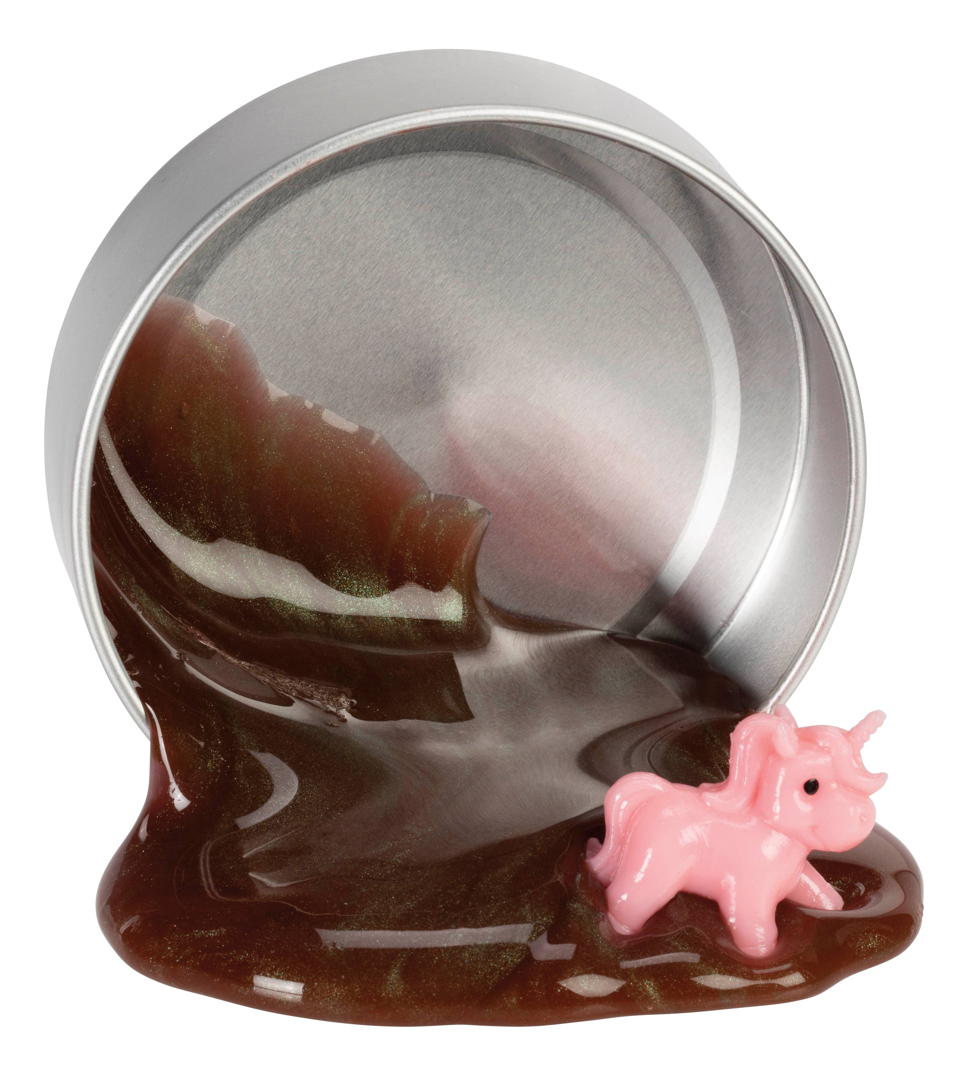 Bigfoot Scat, Poo Colored Slime with Unicorn Figurine