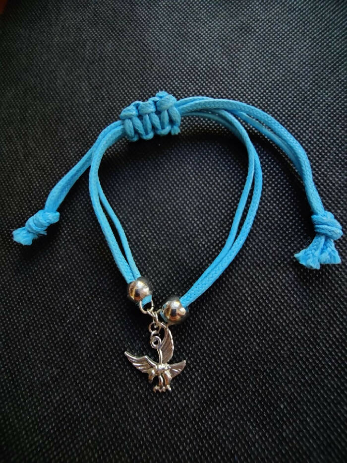 COHB #2403 Adjustable Blue Waxed Cord & EAGLE Charm