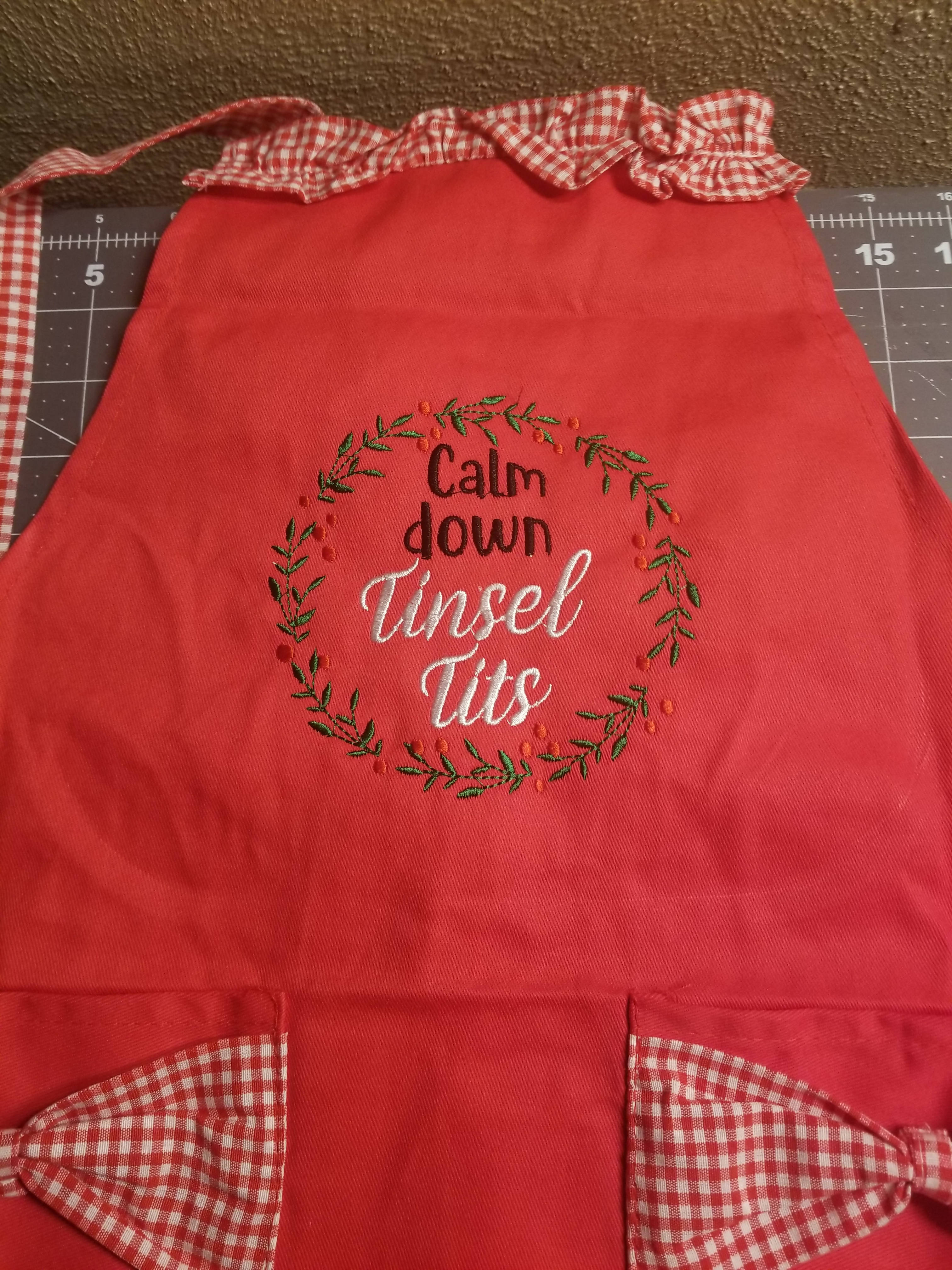 Apron: Calm Down, Tinsel Tits